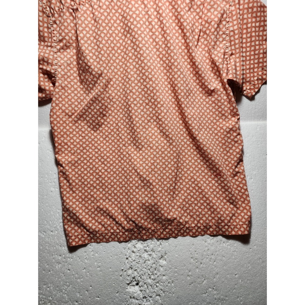 Tommy Hilfiger Jeans Shirt Mens Large Short Sleeve Peach Button Up Collared - Picture 11 of 16